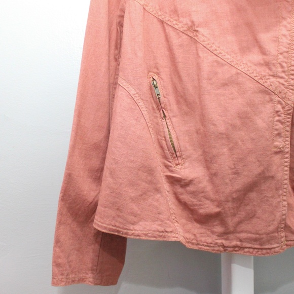 🎄Sale Free People Rosewood Linen Jacket Size Medium - Picture 10 of 14